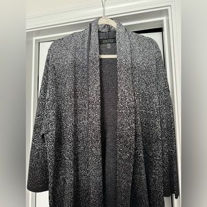 Shawl collar sparkling sweater - black/silver
